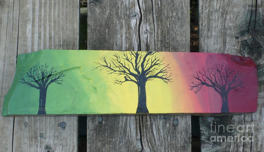 Tree with Bird Painting by Monika Shepherdson