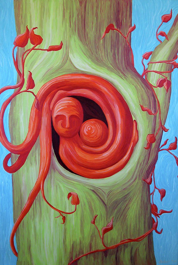 Green Painting - Treeknot by Diana Durr Green Painting - Treeknot by Diana Durr