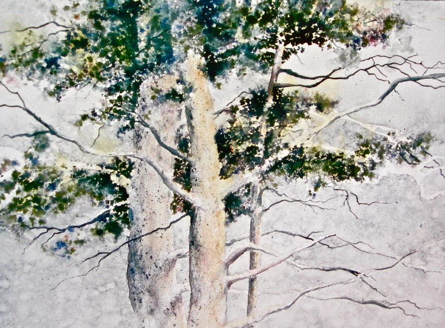 Trees in the Mist Painting by Carolyn Rosenberger