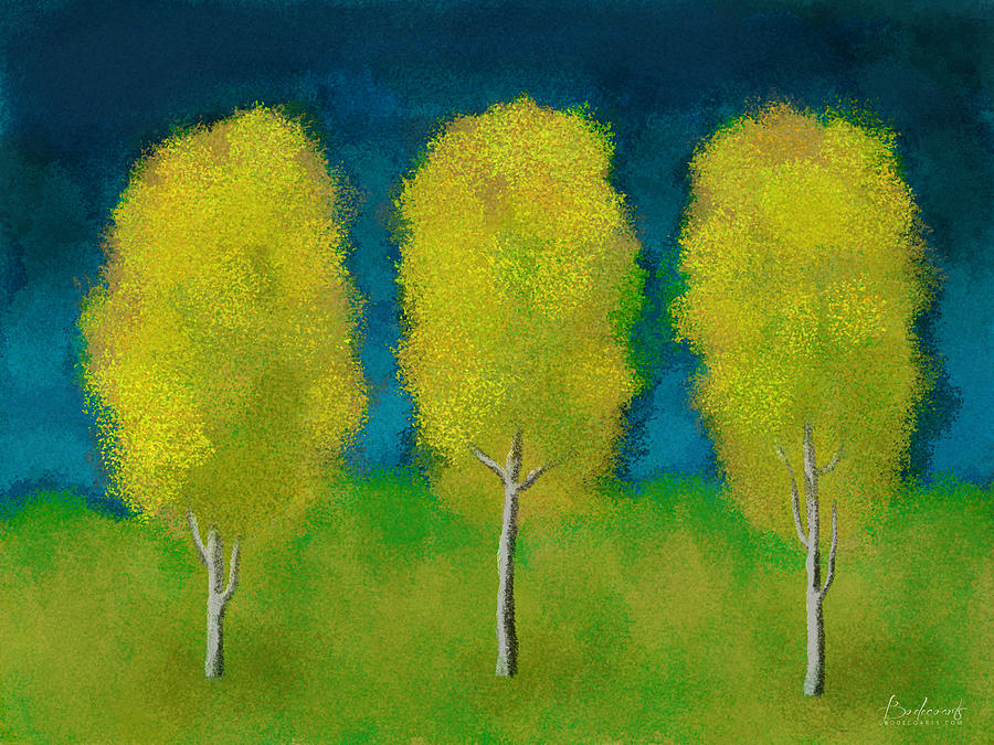 Trees In Triplicate Harvest Painting