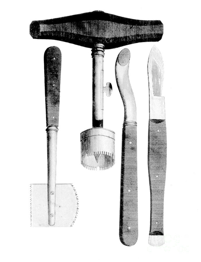 Trephination Instruments, 1813 Photograph by Science Source