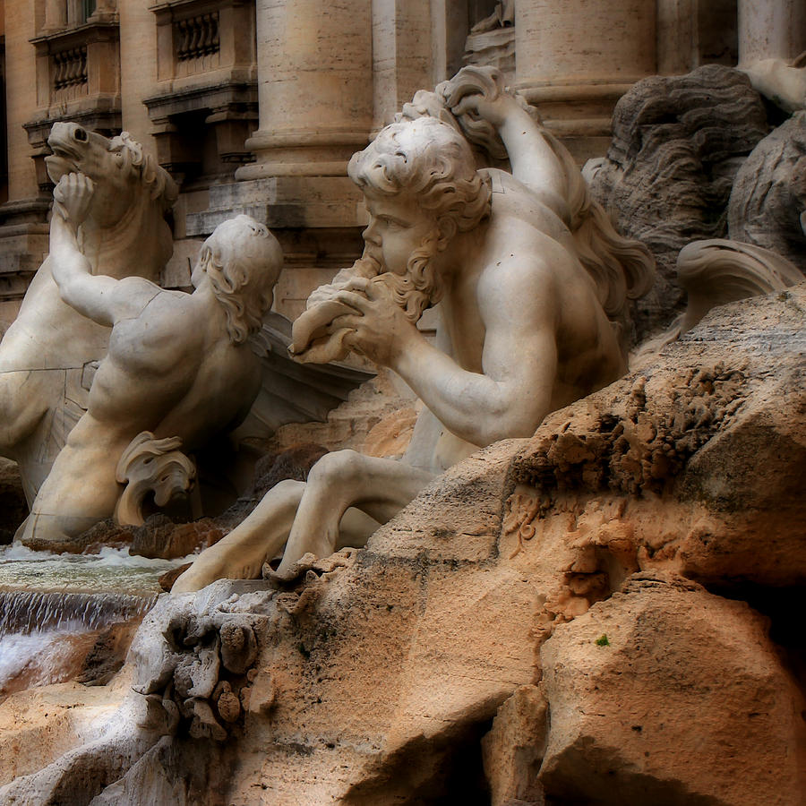 Trevi Fountain Detail Photograph by Andrew Fare