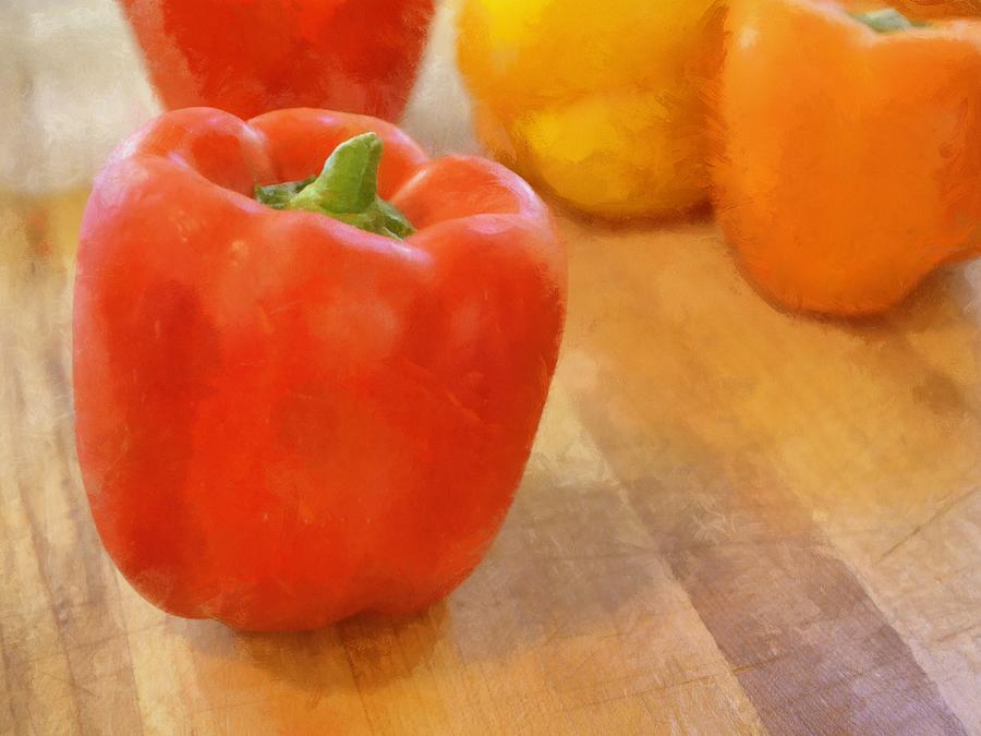Vegetable Photograph - Tri Colored Peppers by Michelle Calkins