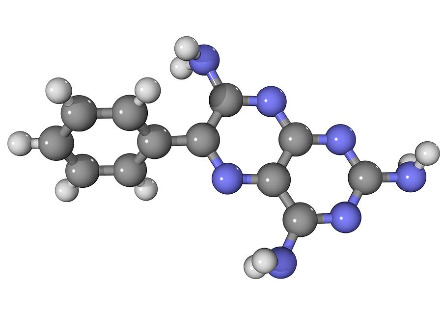 Molecular Photograph - Triamterene Diuretic Drug Molecule by Laguna Design