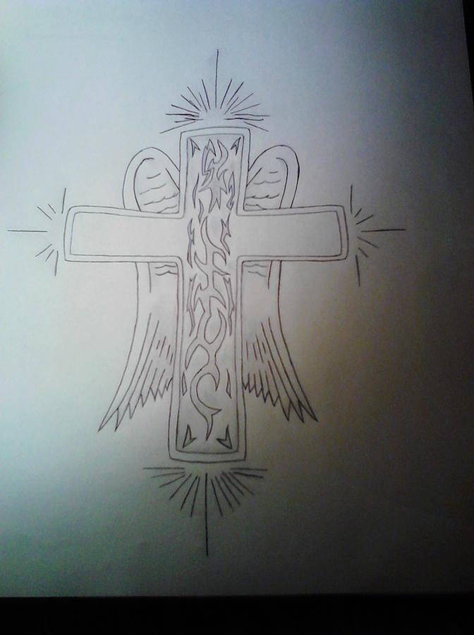 Tribal Cross Drawing By Brandon Ruble Fine Art America   Tribal Cross Brandon Ruble 