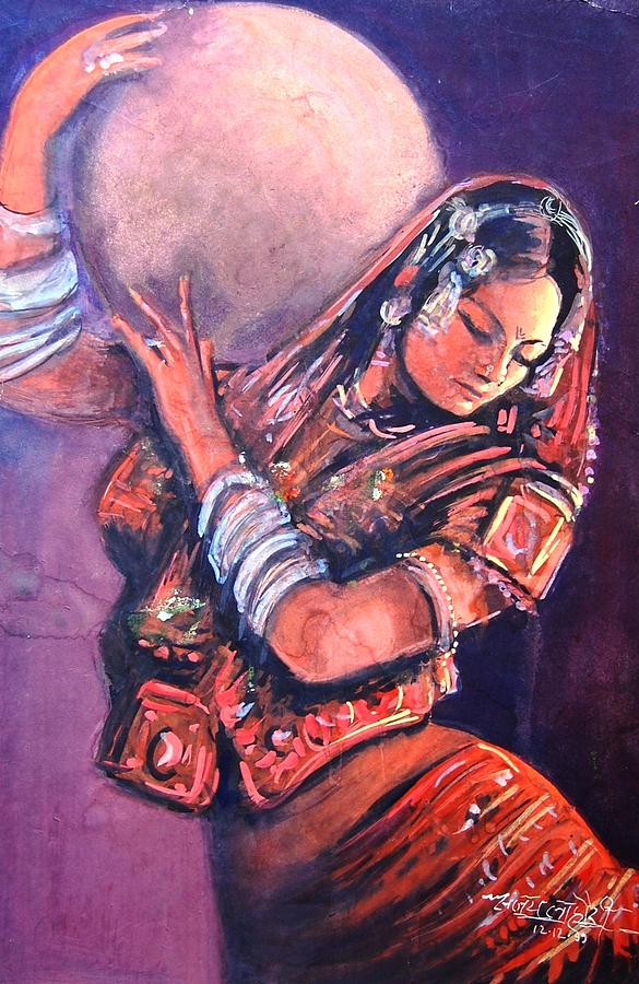 Lady Painting - Tribal Woman by Sanjay Lahori
