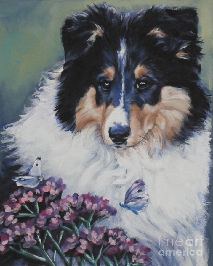 Dog Painting - Tricolor Collie Pup by Lee Ann Shepard