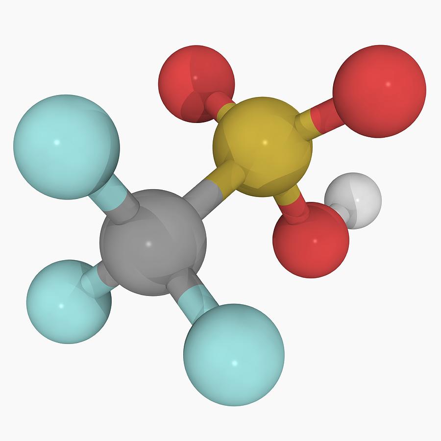 Trifluoromethanesulfonic Acid Molecule Digital Art by Laguna Design