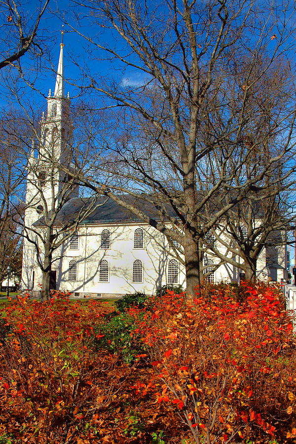 Fall Photograph - Trinity Church- Newport by Joann Vitali
