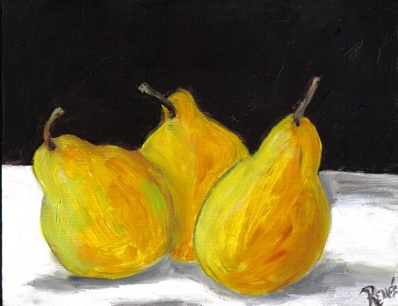 Still Life Painting - Trio of Pears by Renee Gandy
