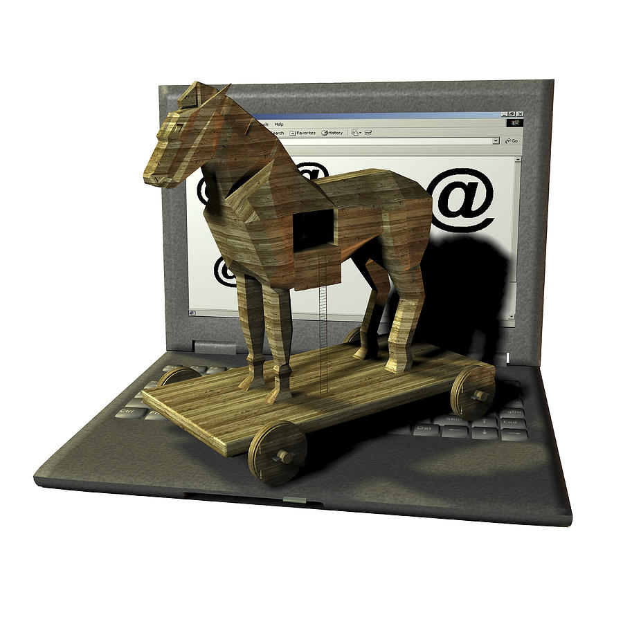 Horse Photograph - Trojan Horse, Computer Artwork by Friedrich Saurer