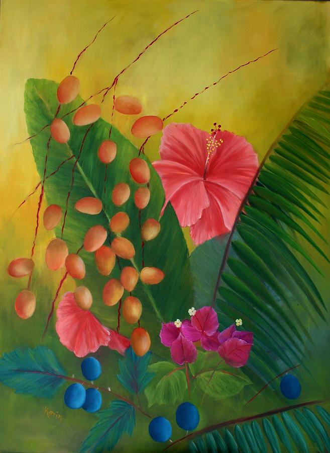 Tropical Arrangement Painting by Karin Eisermann