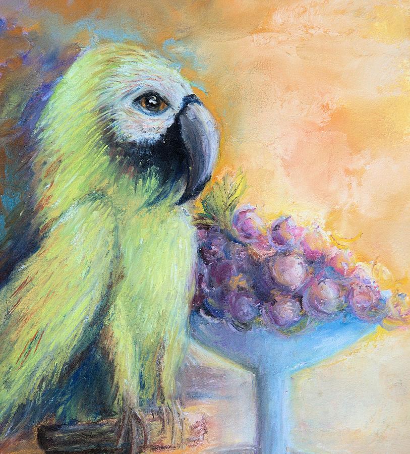 Tropical Bird On A Perch Painting by Bernadette Krupa