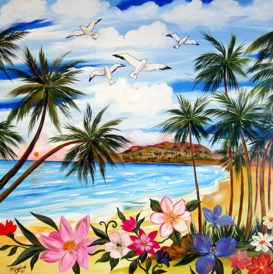 Tropical paradise Painting by Roberto Gagliardi