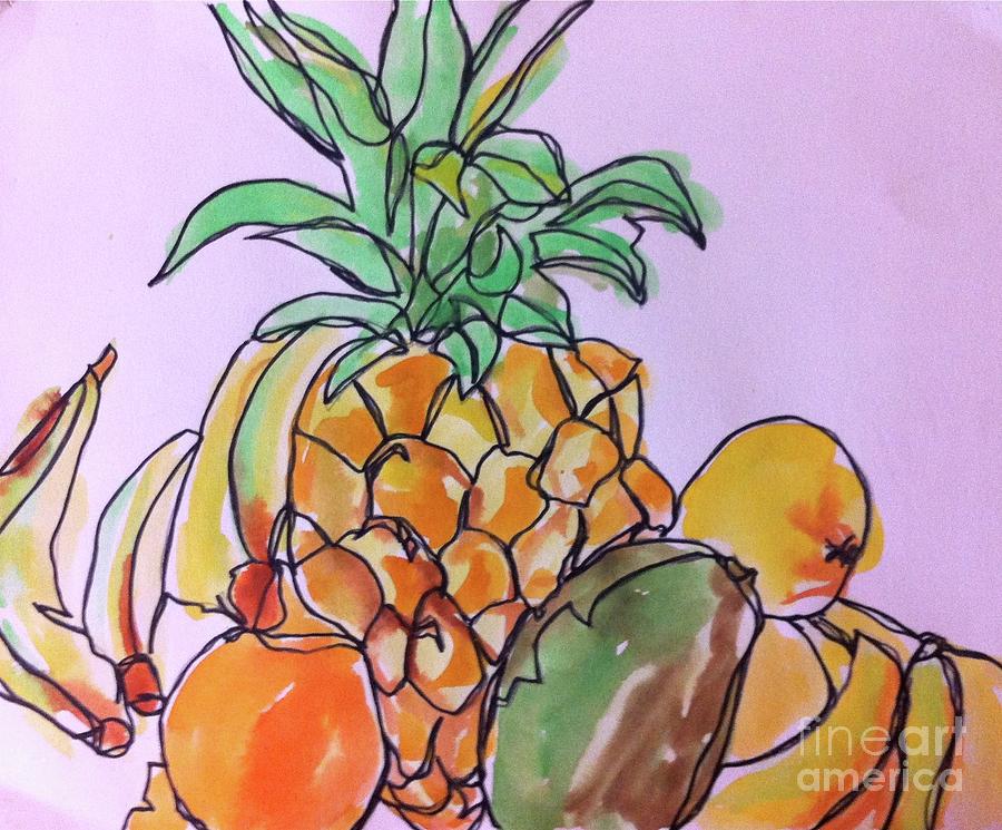 Watercolor Painting - Tropical Snack by Norma Gafford Watercolor Painting - Tropical Snack by Norma Gafford