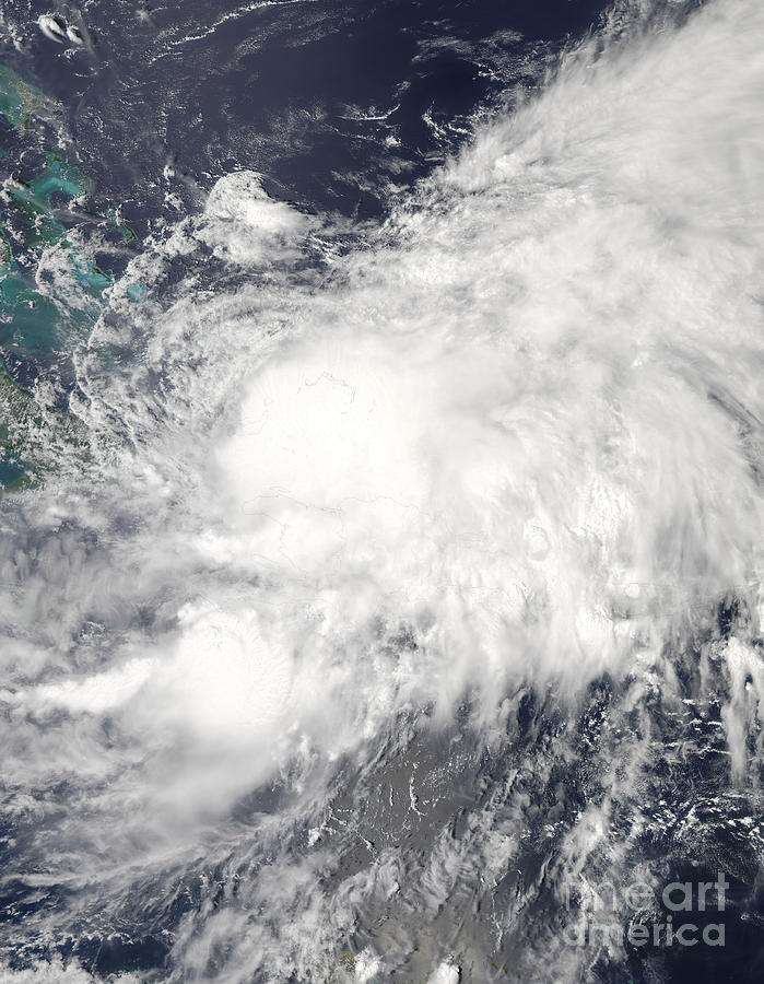 Tropical Storm Hanna Over Hispaniola Photograph by Stocktrek Images