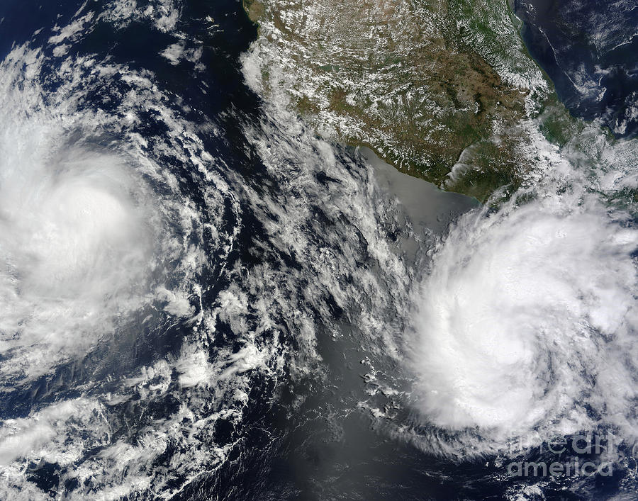 Tropical Storms Blas And Celia Photograph By Stocktrek Images | Fine ...