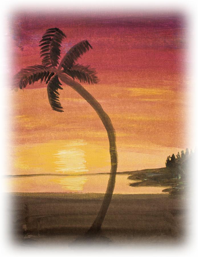 Sunset Painting - Tropical Sunset by Heidi Smith