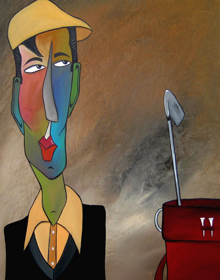 Golf Painting - Trouble Club by Tom Fedro