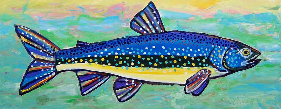 Fish Painting - Trout by Krista Ouellette