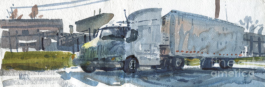Truck Painting - Truck Panorama by Donald Maier