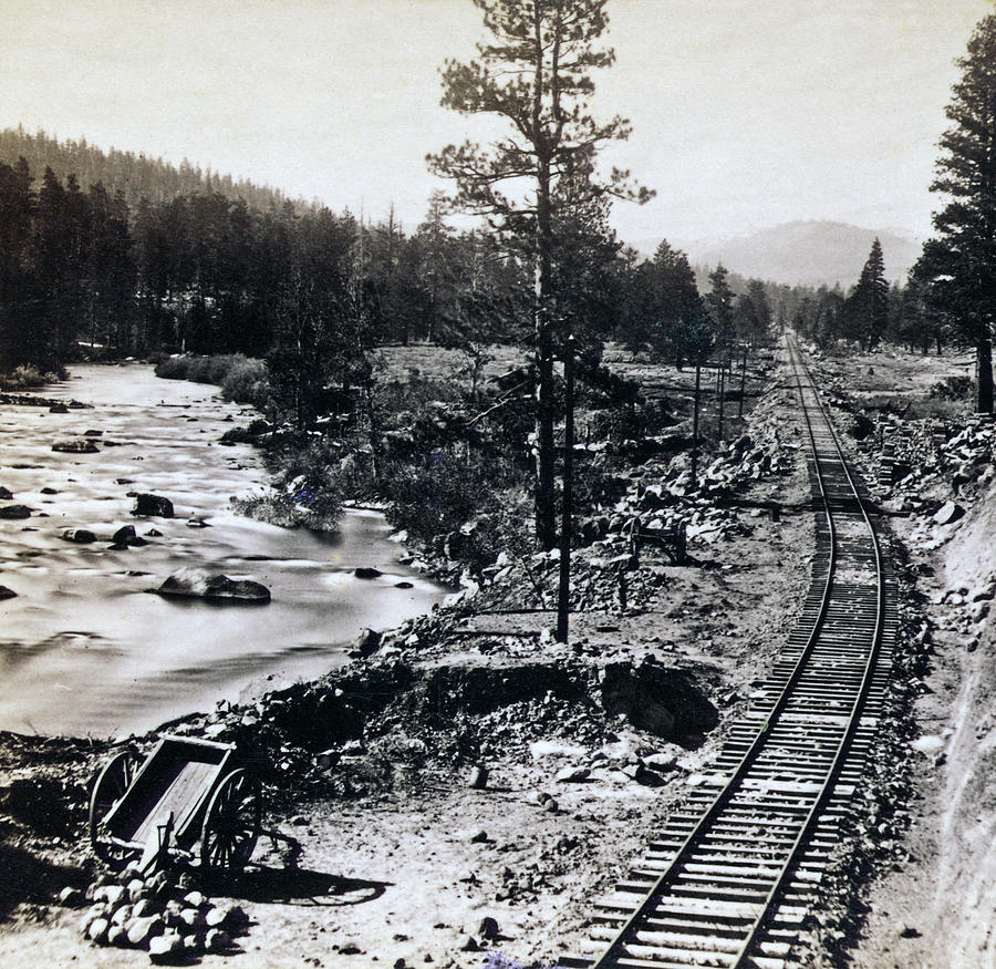 Truckee River - California looking toward Donner Lake - c 1865 Photograph by International  Images