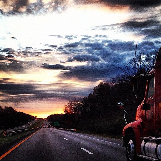 Sunset Photograph - Truckin Back From Dragons Tooth by Phoebe Hannah