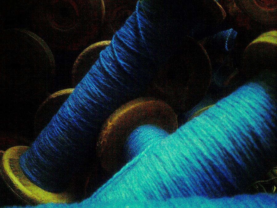 Cotton Thread Digital Art - True blues by Olivier Calas