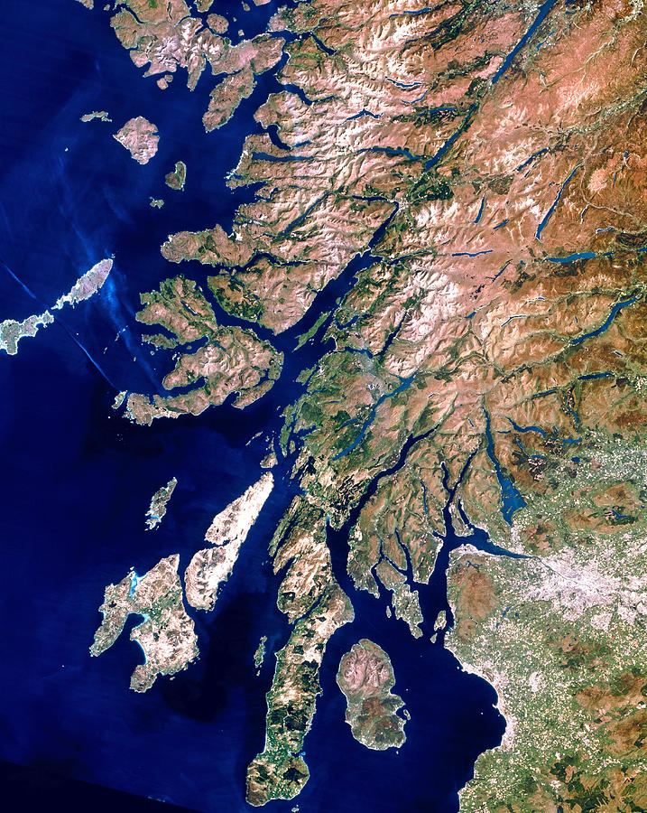 True-colour Satellite Image Of Western Scotland by Planetobserver