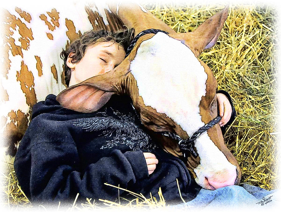 Farm Animals Painting - True Friends by Tom Schmidt