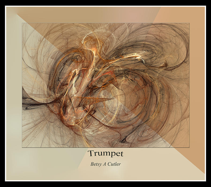 Abstract Digital Art - Trumpet by Betsy Knapp