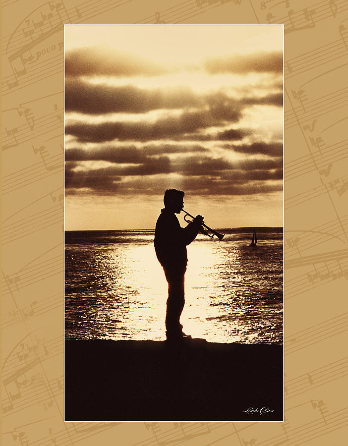 Trumpet Player at Sunset Photograph by Linda Olsen