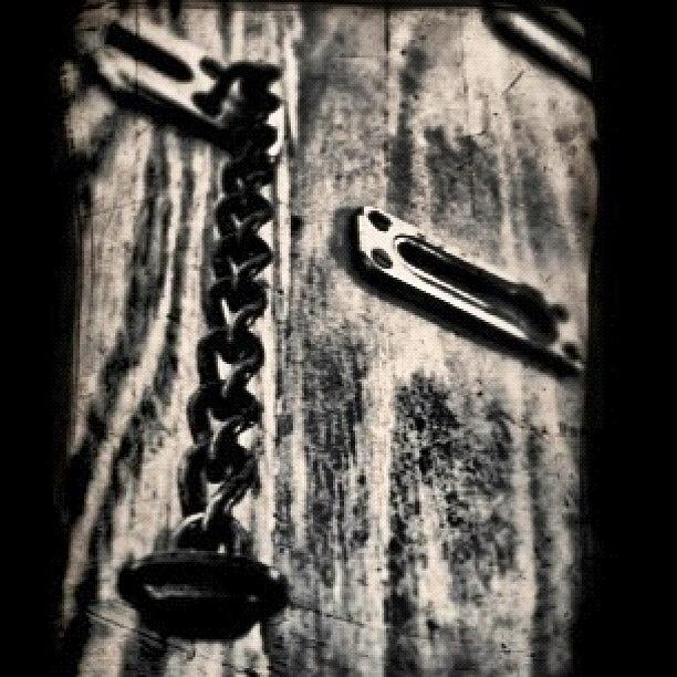 Instagram Photograph - trust? #blackandwhite #chain #lock by Carrie Mroczkowski
