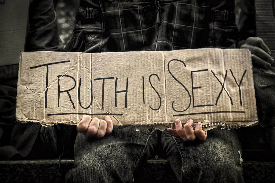 Sign Photograph - Truth Is Sexy by Evelina Kremsdorf
