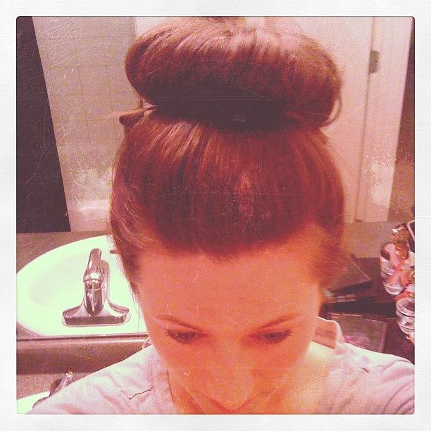 Hair Photograph - Trying The Sock Bun Curling Method by April Smith