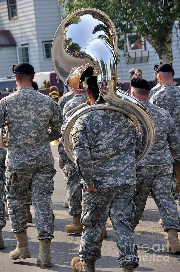 Tuba Player in a Army Marching Band Photograph by Gary Whitton
