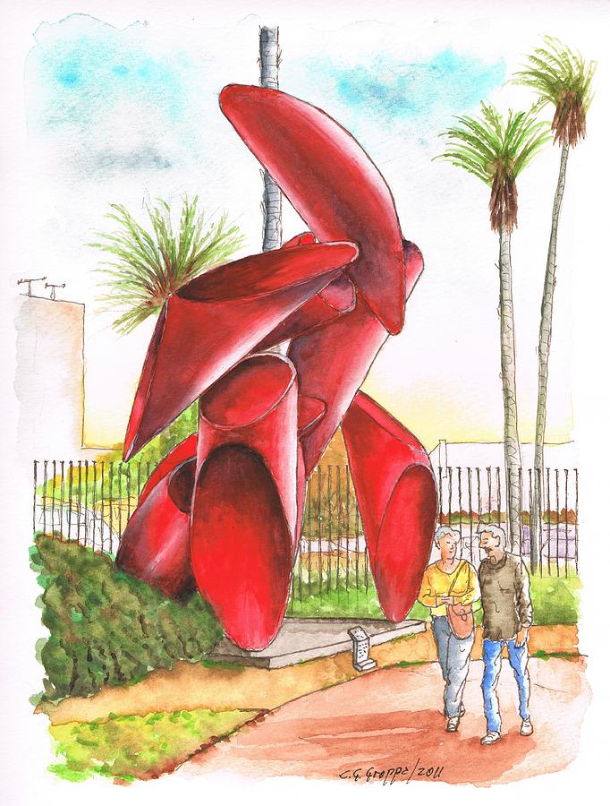 Phoenix, tubular sculpture in LACMA, Los Angeles, California Painting by Carlos G Groppa