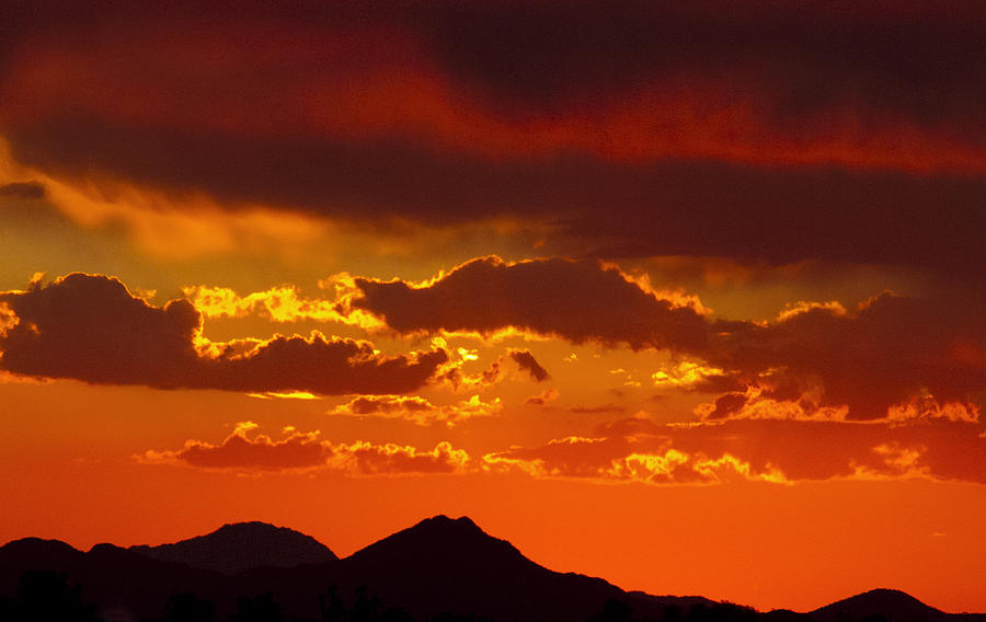 Tucson  Mountain Sunset Photograph by Elvira Butler