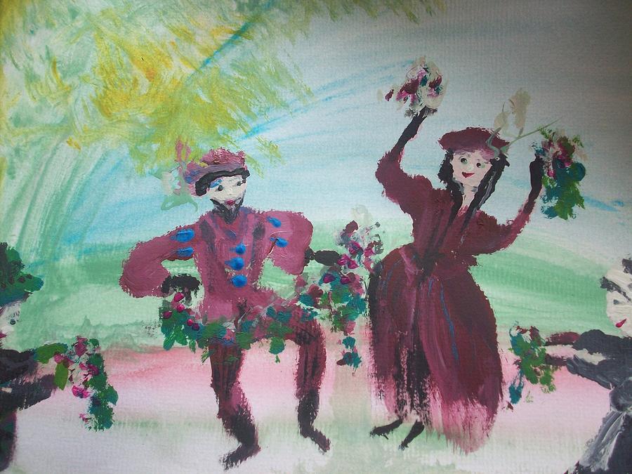 Tudor Christmas dance Painting by Judith Desrosiers