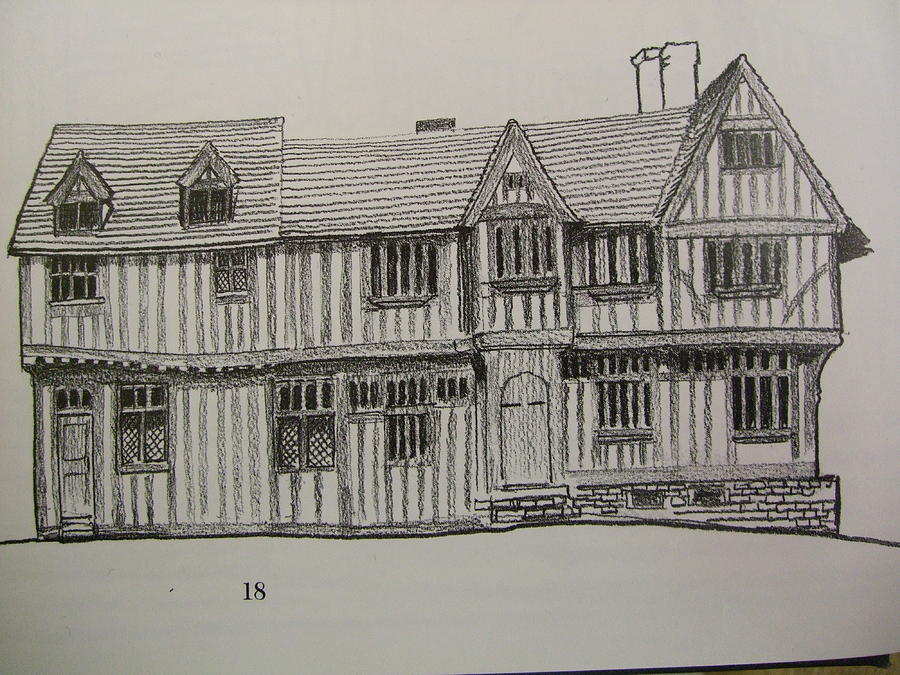 drawing art pencil line Tudor by Dermody Mark Houses Drawing