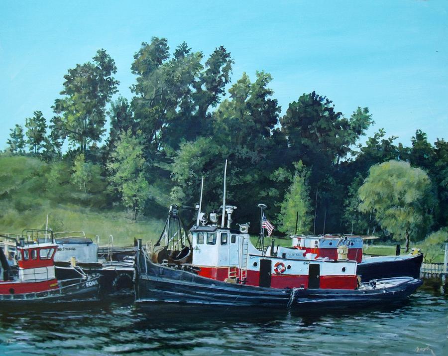 Tugs Painting by William Brody