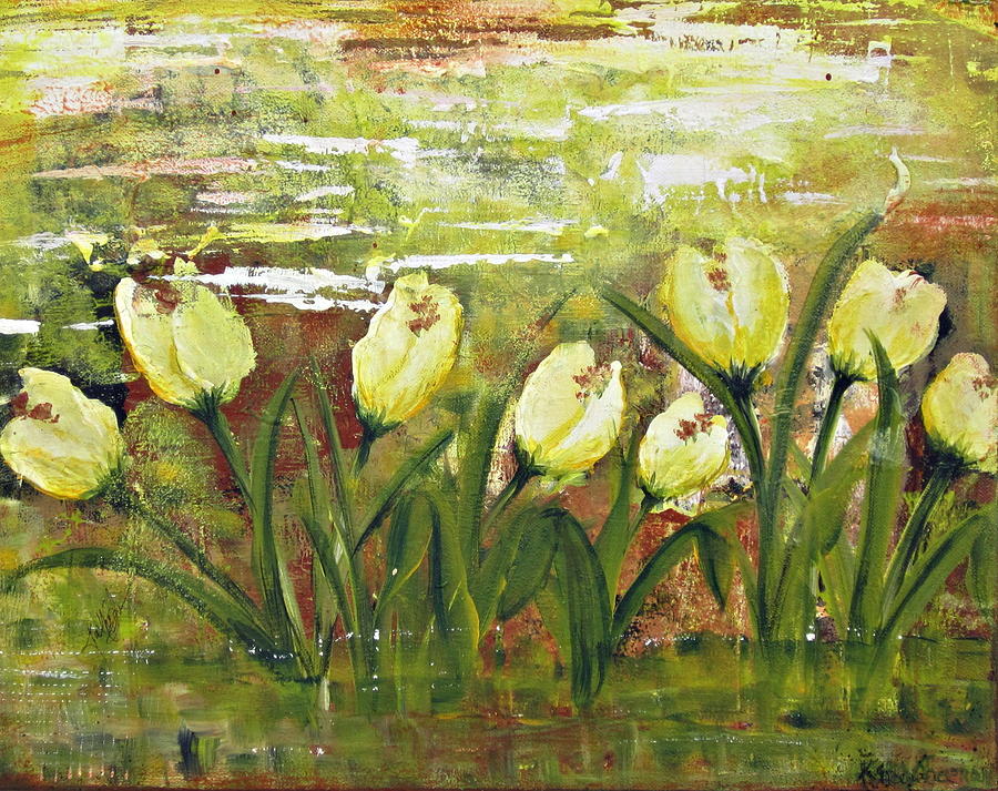 Tulip Dance Painting by Kathy Sheeran