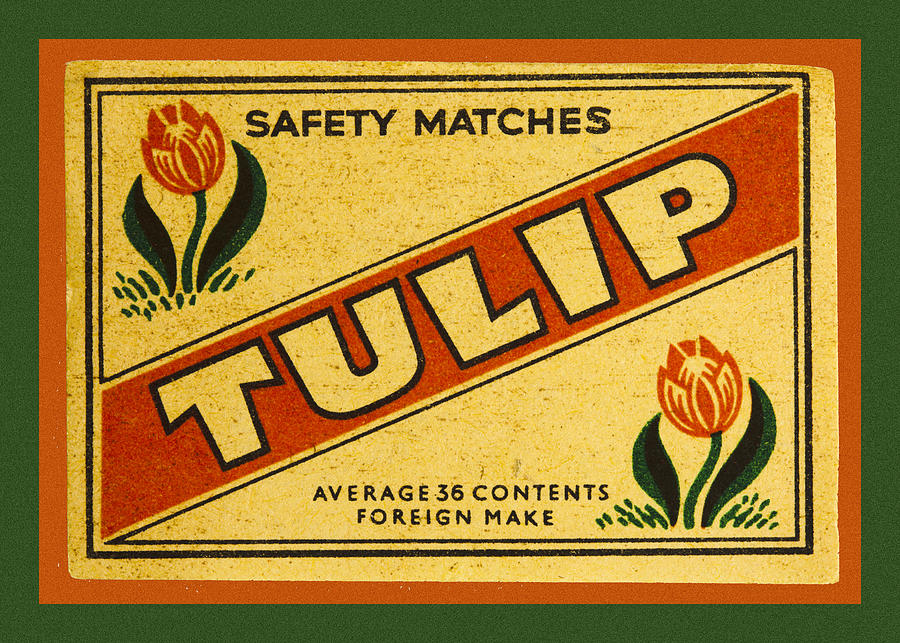 Tulip Safety Matches Matchbox Label Photograph by Carol Leigh
