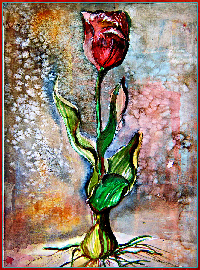 Spring Painting - Tulip Sparkle by Mindy Newman