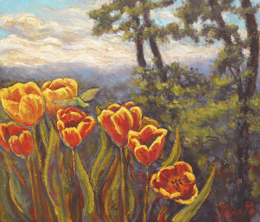 Tulip Vista Painting by Gina Grundemann