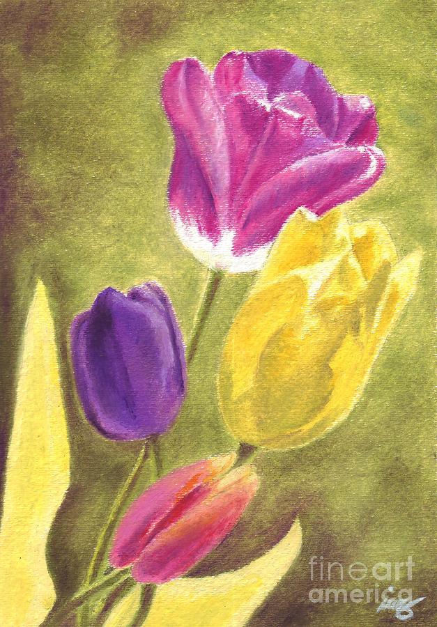 Tulip Drawing - Tulips 2012 by Iris M Gross