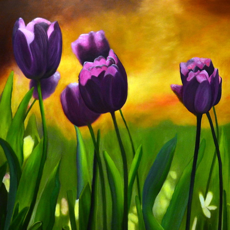 Tulips Painting by Brenda Everett - Fine Art America