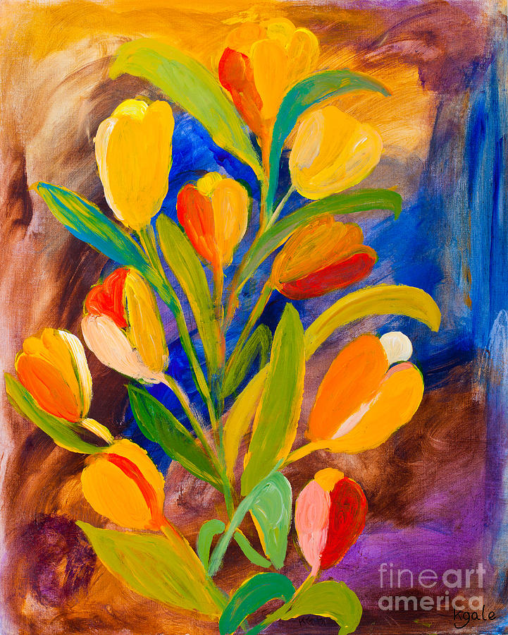 Spring Painting - Tulips in Bloom by Simon Bratt