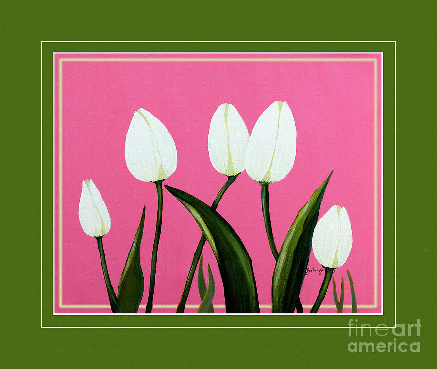 Tulips with Borders Painting by Barbara A Griffin