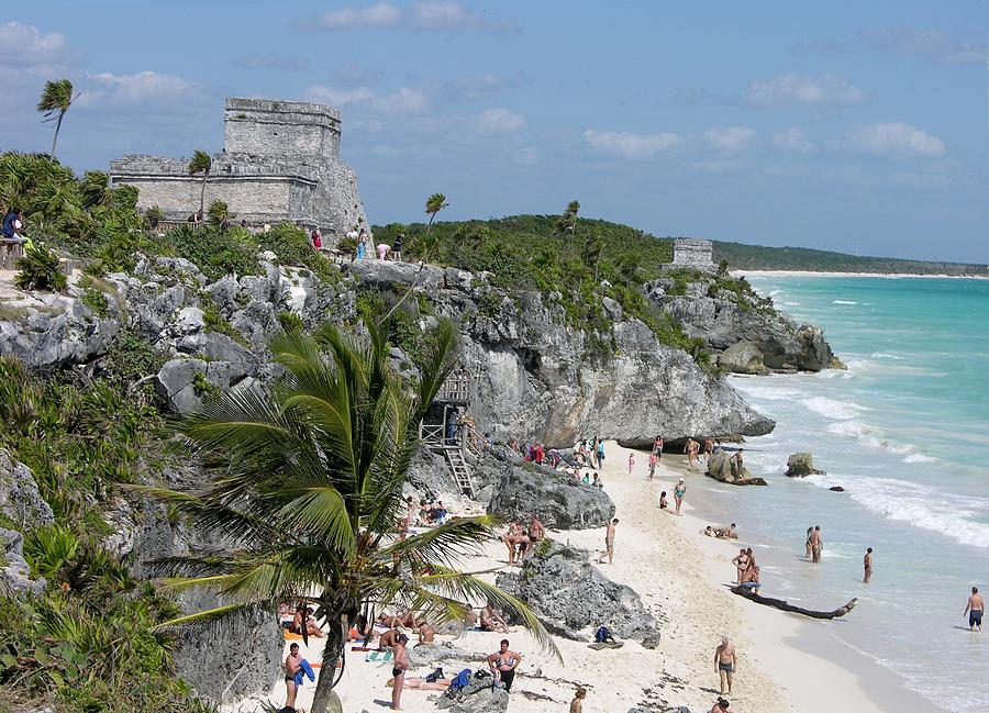 Tulum Ruins and Beach Photograph by Keith Stokes